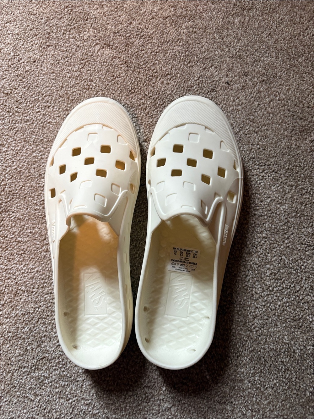 Vans Cream Slip-On Ventilated Women's Sandals
